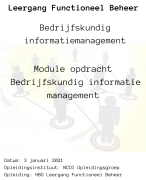 NCOI moduleopdracht bedrijfskundig informatie management Leergang Functioneel Beheer geslaagd 2021