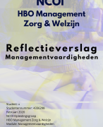 Voorbeeld NCOI Reflectieverslag Managementvaardigheden - Zorg en Welzijn 2020