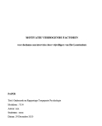 Onderzoek en Rapportage Toegepaste Psychologie Paper