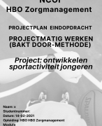 NCOI Eindopdracht Projectplan BAKTDOOR - Projectplan opzetten sportactiviteit jongeren (2021, cijfer 8 met feedback)