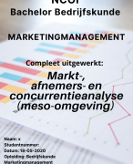 NCOI uitwerking MESO analyse voor Bedrijfskunde, afnemers-, concurrentie-, marktanalyse (2020, geslaagd 7,5)