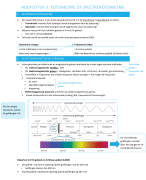 Samenvatting HF 3 fotometrie, analyse voedingswaren - 2 VDK 