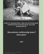 Geslaagde scriptie Fontys HRM toegepaste Psychologie 2020 - Lees motivering leerling en de rol van docenten en omgeving