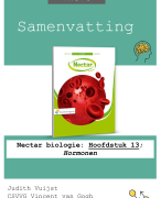Samenvatting: Nectar biologie: Hoofdstuk 13; Hormonen (VWO 5)