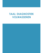 Taal diagnostiek (verworven stoornissen)