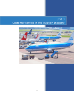 Unit 3 Customer service in the Aviation Industry