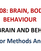 Major Methods and Concepts of Neuropsychological Study  Lecture Notes