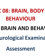 Neurological Examination and Assessment Lecture Notes