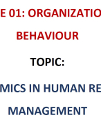 Ergonomics in Human Resources Management Lecture Notes