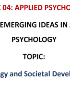 Psychology and Societal Development Lecture Notes