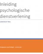Samenvatting Psychologische dienstverlening