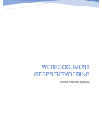 Gespreksvoering - Werkdocument (minor Healthy Ageing)