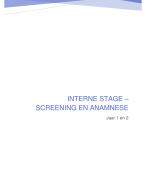 Interne Stage - Screening en Anamnese
