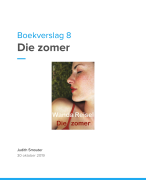 Boekverslag Die Zomer