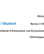 Oefenopgaven Hoofdstuk 8 Kenmerken van ecosystemen bij samenvatting van E-Student