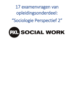 Examenvragen 1ste zittijd 2018-2019: Sociologie Perspectief 2 (TS2)