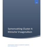 Samenvatting Cluster A KVS 