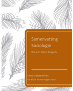 Samenvatting Sociologie voor Orthopedagogie en Sociaal werk