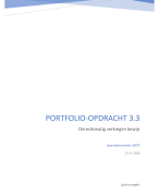 Portfolio opdracht 3.3 + beoordelingsformulier 8.9!