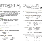 Differential Calculus Summary Notes