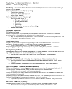 Psychologie - Bernstein Chapter 1,4,5,6,7,8,9
