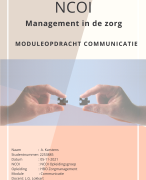 NCOI geslaagde moduleopdracht management in de zorg - HBO Zorgmanagement 2021 - functioneringsgesprek en klacht gesprek STARR-methodiek