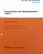 Samenvatting Recht voor welzijnswerkers - deel 2