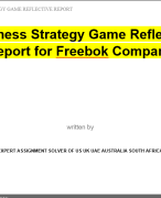 Business Strategy Game Reflective Report for Freebok Company 