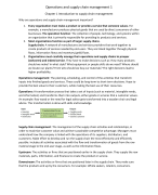 Operations and supply chain management summary chapter 1, 2, 3, 4, 5