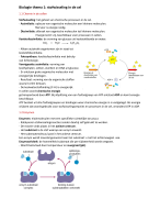 Biologie samenvatting Thema 1 stofwisseling in de cel