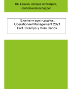Opgeloste Examenvragen: Operationeel Management (KUL antwerpen)