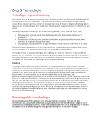 Zeer uitgebreide samenvatting/beschrijving van technologie in de zorg 2 - voor het vak Zorg en technologie