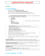 Samenvatting Orthopedagogiek Handicaps