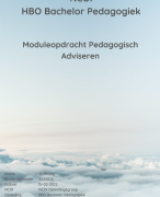 NCOI moduleopdracht Pedagogisch Adviseren - Geslaagd (8) Feb 2022 - HBO Bachelor Pedagogiek - NIEUWE LAYOUT!