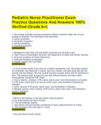 Pediatric Nurse Practitioner Exam Practice Questions And Answers 100% Verified (Grade A+)