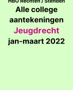 HBO Recht Stenden - Jeugdrecht alle collegeaantekeningen alle colleges 2022