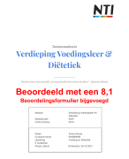 NTI Tentamenopdracht Verdieping voedingsleer en diëtetiek