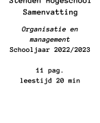 Samenvatting Organisatie en Management Stenden - 2022/2023 - Alle colleges