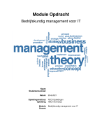 Moduleopdracht Bedrijfskundig management voor IT - Cijfer 7,5 - Incl. Feedback