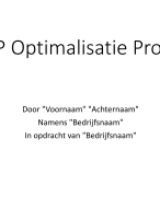Presentatie Projectmanagement en Communiceren voor Technici - Cijfer  7,5 - Incl. Feedback