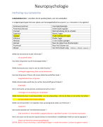 Samenvatting Neuropsychologie Vives