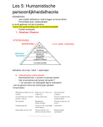 Persoonlijkheidspsychologie les 5: humanistische en Sociaal-cognitivistische theorie 