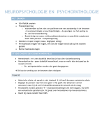 samenvatting neuropsychologie en psychopathologie