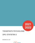 Toegepaste psychologie: Statistiek 2 (Fase 2) 