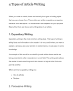 4 Types of Article Writing