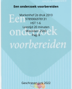 Samenvatting Een Onderzoek Voorbereiden Markenhof 2e druk - super compact - Hoofdstuk 1-6 - Leestijd 20 minuten - 9789006978131
