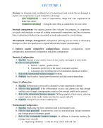 International Strategic Management Lecture Summary