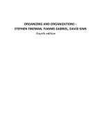 Samenvatting boek Organizing & Organizations 4th edition, Fineman et al