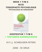 Samenvatting Psychologie De Hoofdzaak 5e druk 2008 Schreuder-Peters - Alle hoorcolleges HST 1 t/m 6 - NCOI Toegepaste Psychologie 2022