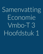 Samenvatting Hoofdstuk 1 zonder markeringen! Pincode 6e ed vmbo-gt 3 leerboek , ISBN: 9789001870959  Economie